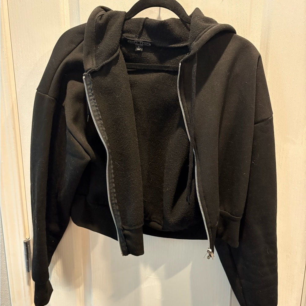 Black Zip-Up Hoodie Jacket